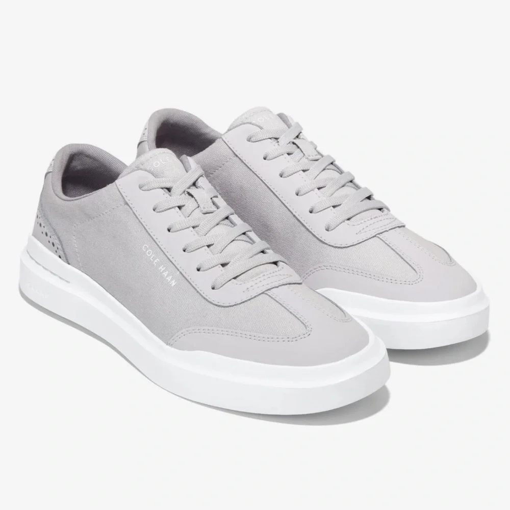 NEW Cole Haan Mens GRANDPRO RALLY T-toe Sneaker Microchip/Optic White size 10